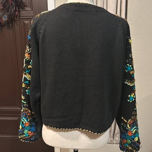 Vintage Michael Simon Year of the Dragon Beaded and Sequined Dragon Sweater. - Picture 6 of 12